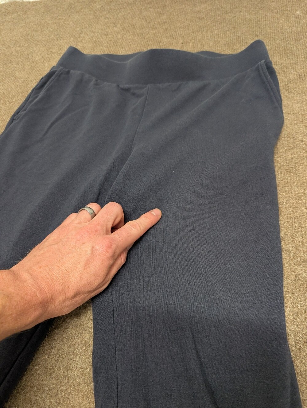 Pure Jill Affinity French Terry Slim Leg Pima Cotton Blue Pants (Small) - Picture 3 of 9